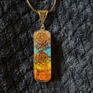 Vibrant Gold and Multicolor Pendant Necklace